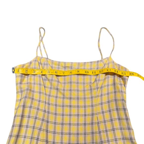 Revolve Capulet Preppy Clueless 90’s Inspo Plaid Yellow Amber Mini Dress Small - Picture 4 of 8
